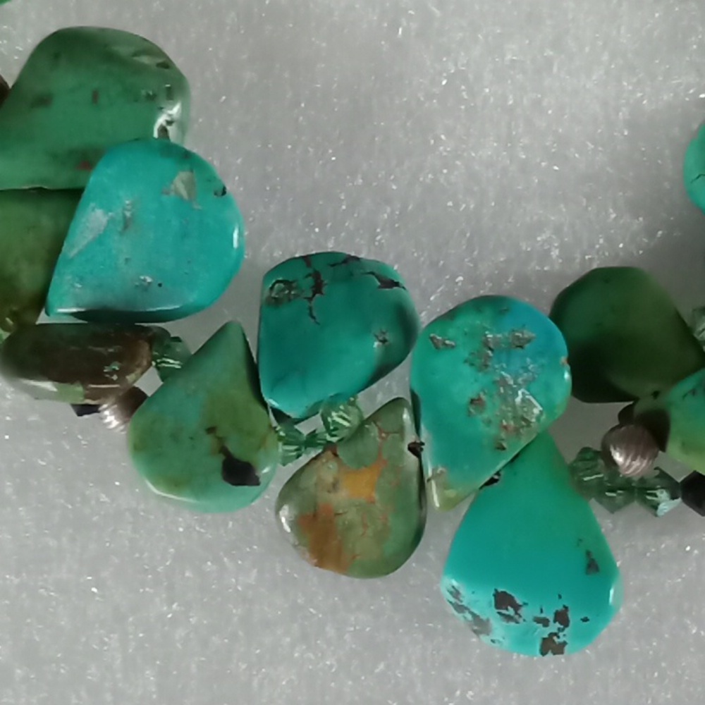 Turquoise Tear Drop Necklace #A365 - Picture 5 of 10